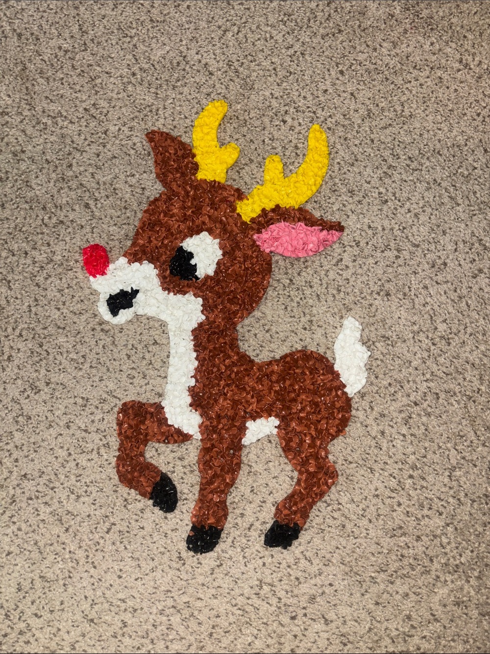 Vintage melted popcorn Rudolph decoration